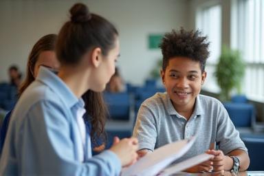 Tutor working one-on-one with a student